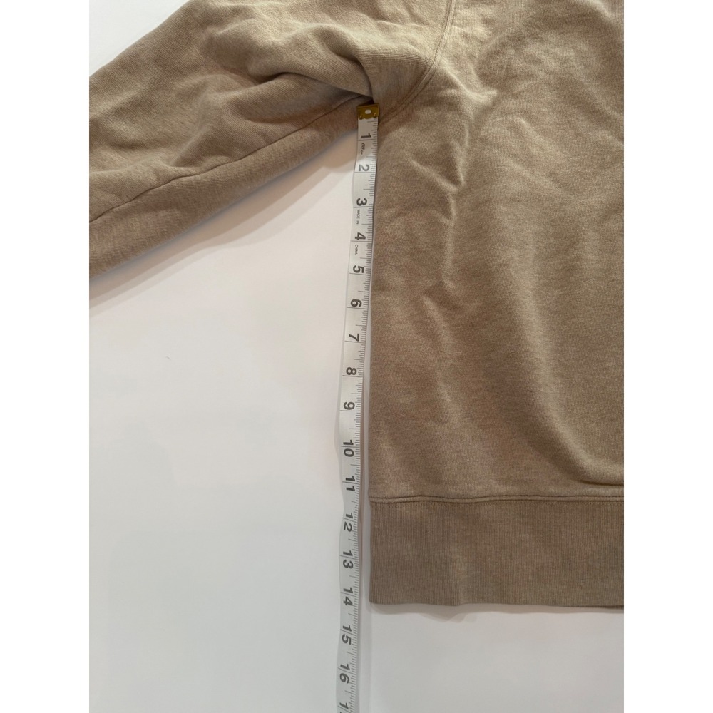 Tory Sport Womens Taupe Heathered French Terry Raglan Crewneck Sweatshirt Logo - Picture 7 of 10
